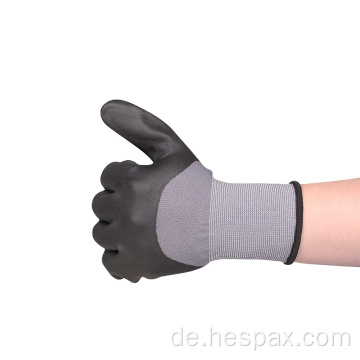 Hespax Oilfield 15 Gauge Nylon -Mikrofoamnitrilhandschuhe